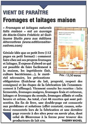 Fromages laitages in 3 hebdos ruraux
