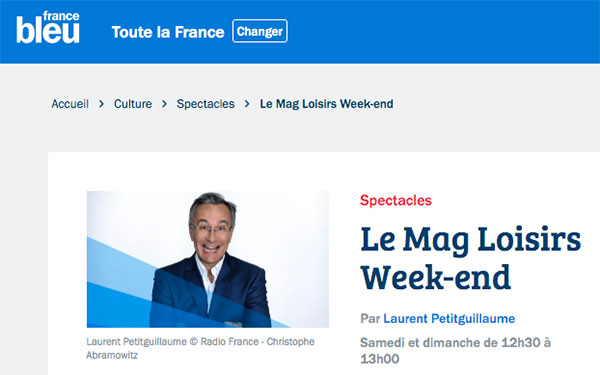 France bleu Le Mag Loisirs Week-end