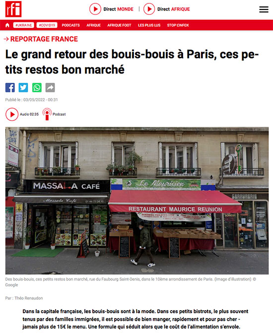 RFI Matin Guide du Paris boui-boui