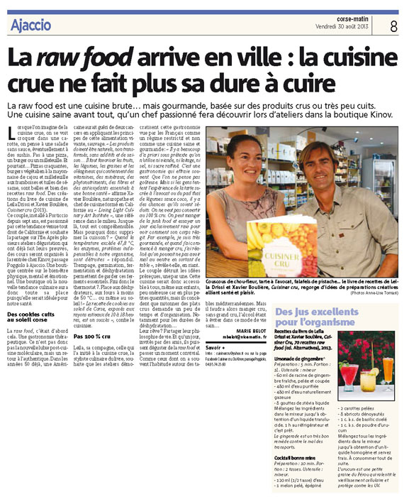 Corse Matin cuisiner cru