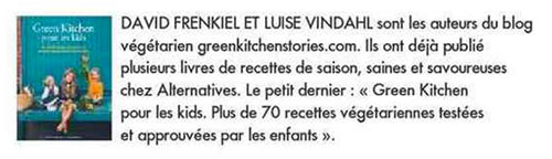 Green Kitchen pour les kids dans Elle