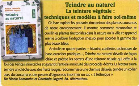 Teindre au naturel dans Bio Contact