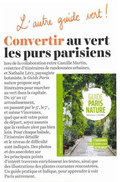 Guide Paris nature La Croix Hebdo