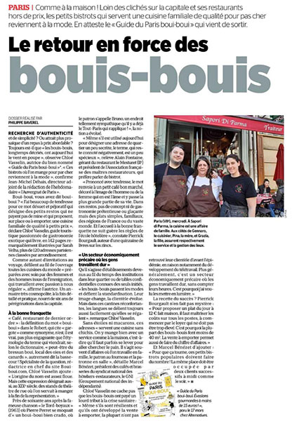 Paris boui-boui dans Le Parisien