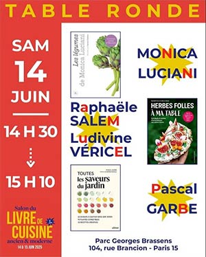 Table ronde Salon di livre de cuisine