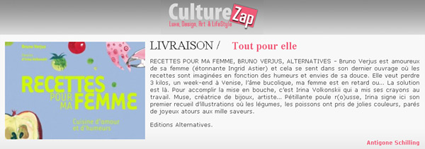 RECETTES POUR MA FEMME - Culture Zap